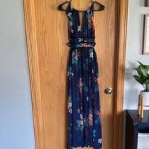 Express Blue Floral Maxi Dress